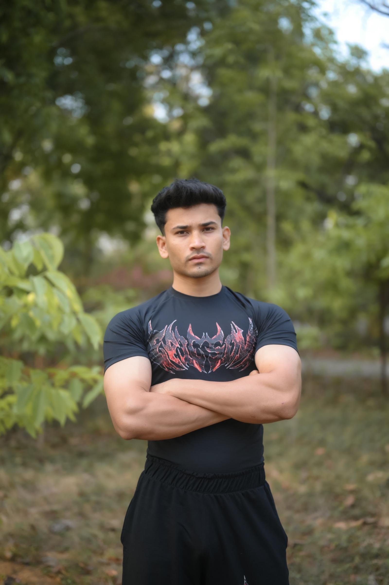 Hellfire compression T-shirt half sleeves